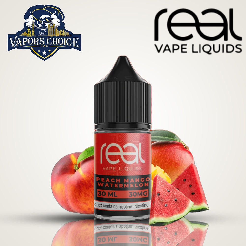REAL VAPE  30ML SALTNIC Peach Mango Watermelon UAE Dubai